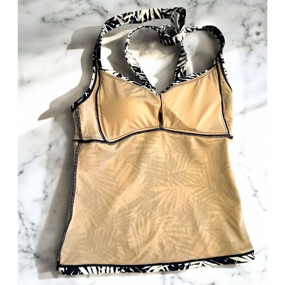 GAP TANKINI Halter Swimsuit TOP ONLY Sz Small DARK Blue/Black White Fast Ship - Picture 9 of 16